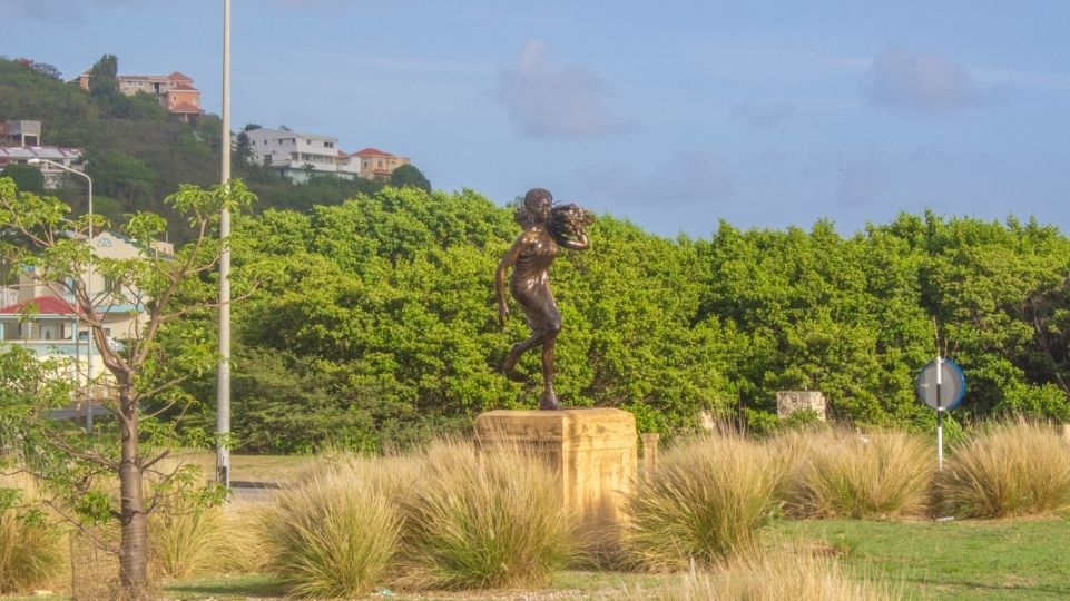 Statue for the One Tete Lohkay Legend in Cay Hill