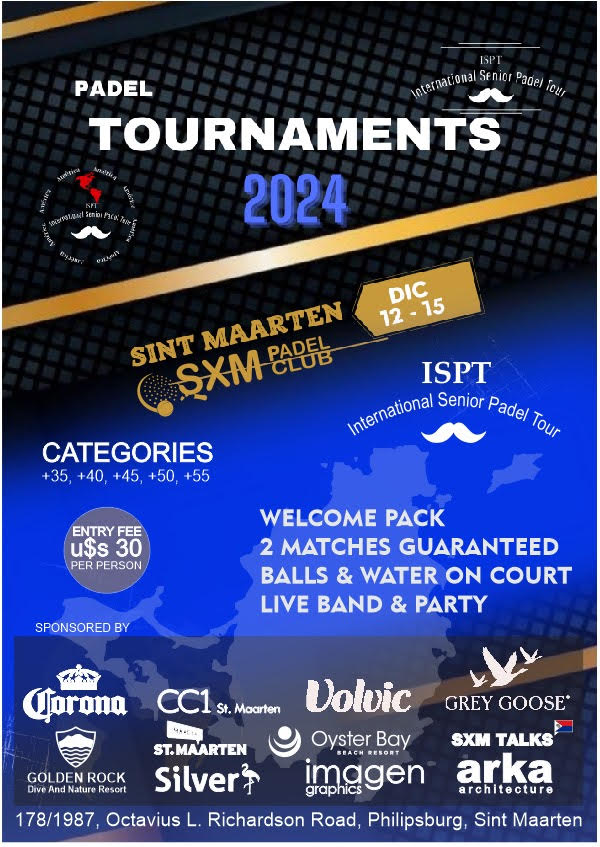 Poster for the third padel tournament at SXM Padel Club