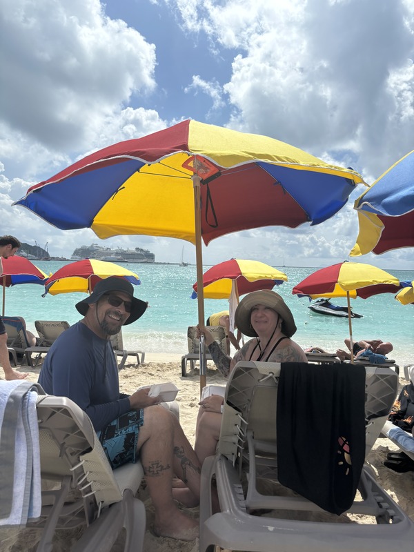 two visitors on Great Bay Beach