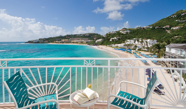 Oyster Bay Beach Resort terrace overlooking Oster Bay Beach and dawn beach areas