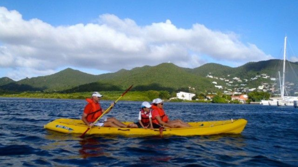 Family Kayaking in SXM Lagoon