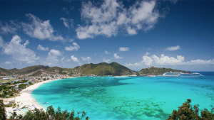 St Martin beaches at the Point Blanch hike trail